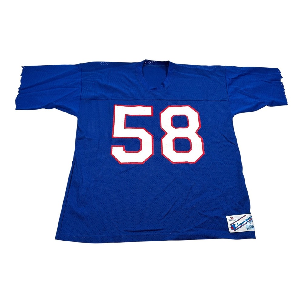 Vintage SMU Mustangs Champion Football Jersey Mens XL Blue 58 Mesh USA Practice